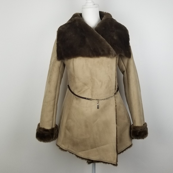 NEW! Jennifer Lopez Luxe Faux Fur Suede Coat - Picture 2 of 7
